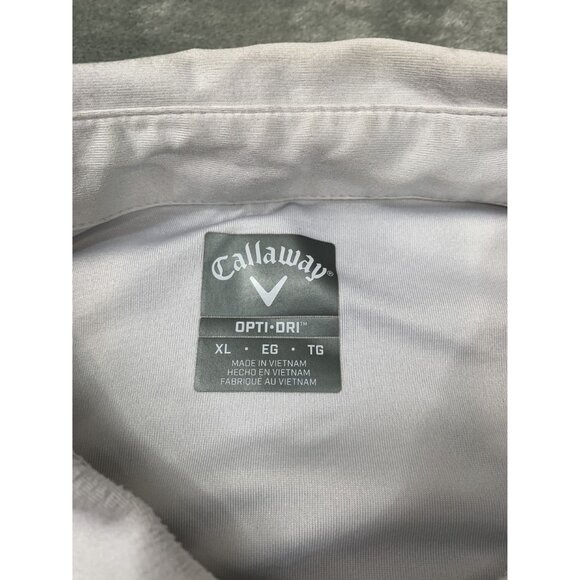 Callaway Men's Opti-Dri Polo Shirt XL White & Light Blue Striped Elastane - Picture 3 of 8